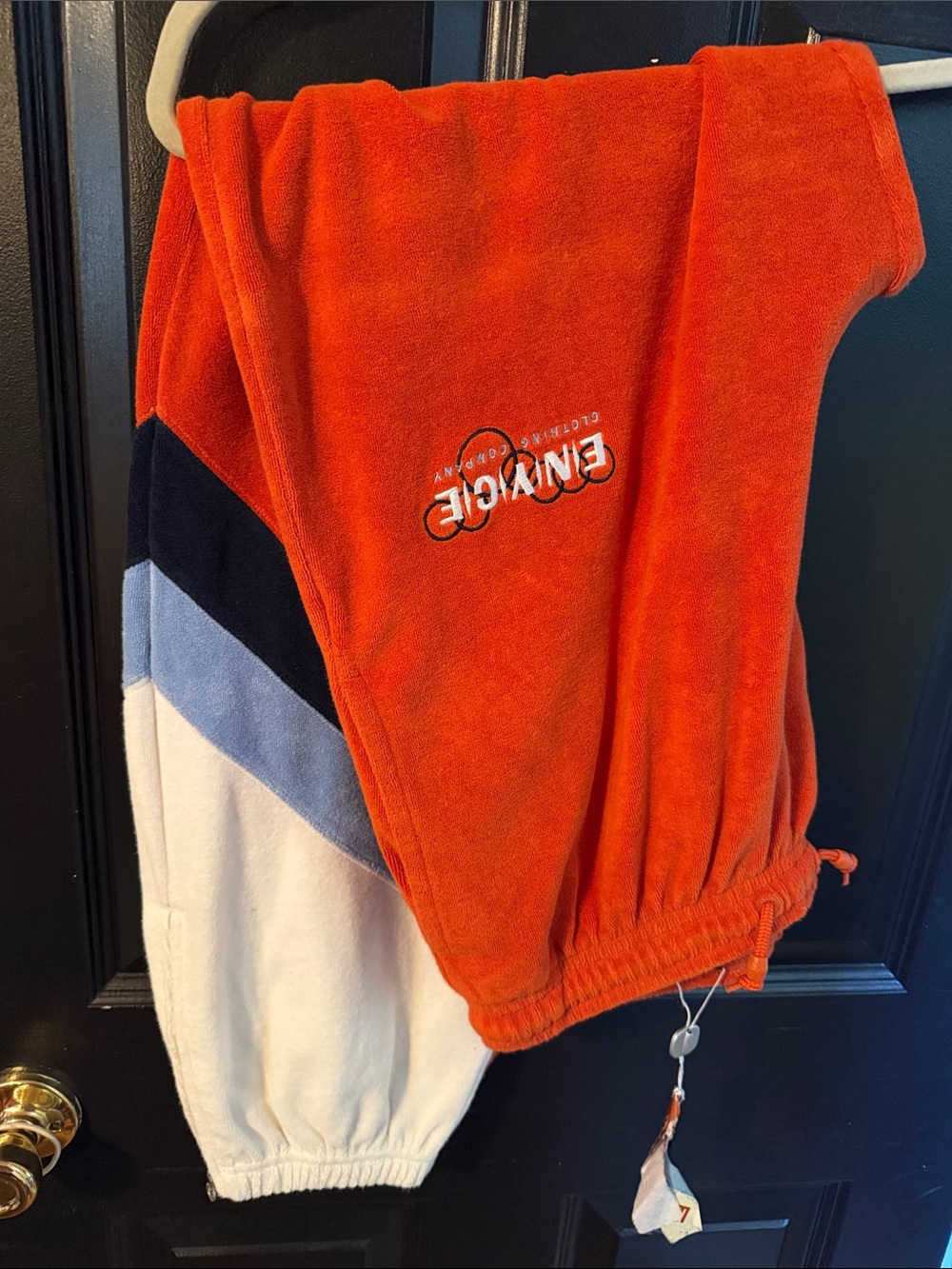 Enyce Men's Orange, White & Navy Colorblock Polo - Picture 5 of 9
